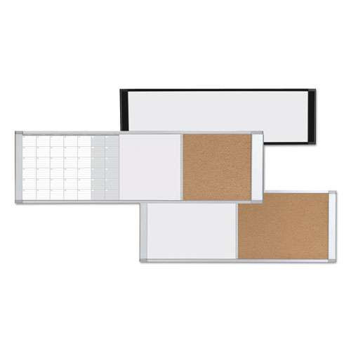 Combo Cubicle Workstation Dry Erase/cork Board, 48x18, Silver Frame
