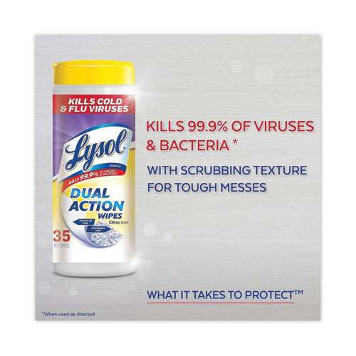 Disinfecting Wipes, Dual Action, Citrus, 7 X 7.5, 35/canister Disinfecting Wipes, Dual Action, Citrus, 7 X 7.5, 35/canister