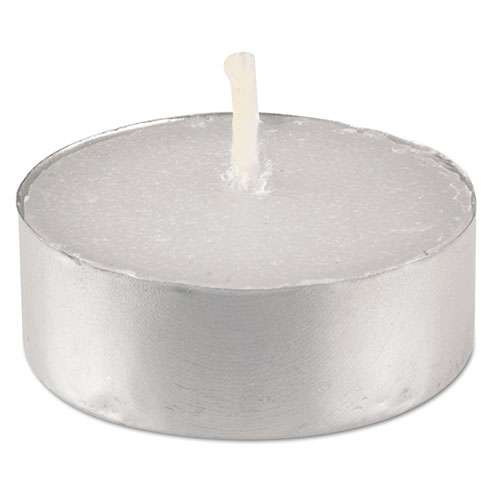 Tealight Candle, 5 Hour Burn, 0.5"h, White, 50/pack, 10 Packs/carton Tealight Candle, 5 Hour Burn, 0.5"h, White, 50/pack, 10 Packs/carton