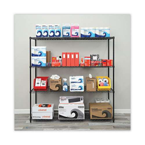 Ba Plus Wire Shelving Kit, 4 Shelves, 72" X 24" X 72", Black Anthracite Plus