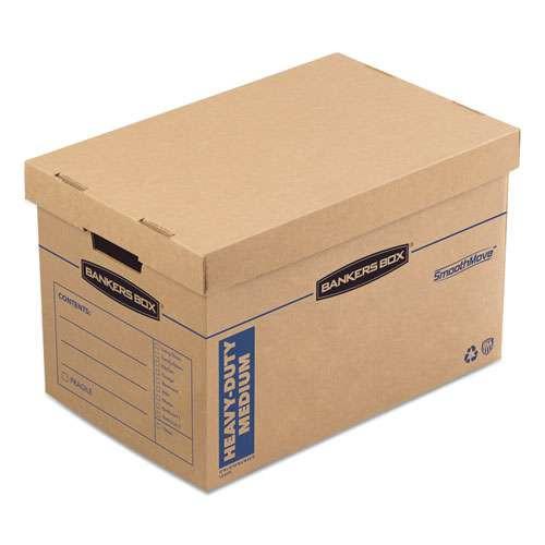 Smoothmove Kitchen Moving Kit, Medium, Half Slotted Container (hsc), 18.5" X 12.25" X 12", Brown Kraft/blue Smoothmove Kitchen Moving Kit, Medium, Half Slotted Container (hsc), 18.5" X 12.25" X 12", Brown Kraft/blue