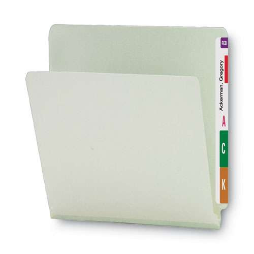 Extra-heavy Recycled Pressboard End Tab Folders, Straight Tabs, Letter Size, 1" Expansion, Gray-green, 25/box Extra-heavy Recycled Pressboard End Tab Folders, Straight Tabs, Letter Size, 1" Expansion, Gray-green, 25/box