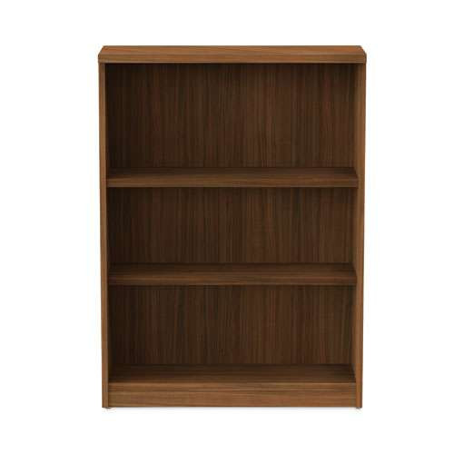 Alera Valencia Series Bookcase, Three-shelf, 31.75w X 14d X 39.38h, Modern Walnut Alera Valencia Series Bookcase, Three-shelf, 31.75w X 14d X 39.38h, Modern Walnut