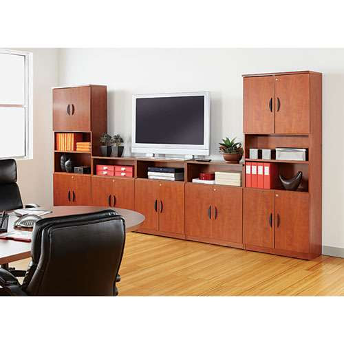 Alera Valencia Series Bookcase, Three-shelf, 31.75w X 14d X 39.38h, Modern Walnut Alera Valencia Series Bookcase, Three-shelf, 31.75w X 14d X 39.38h, Modern Walnut