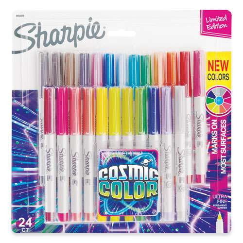 Cosmic Color Permanent Markers, Extra-fine Needle Tip, Assorted Cosmic Colors, 24/pack Cosmic Color Permanent Markers, Extra-fine Needle Tip, Assorted Cosmic Colors, 24/pack