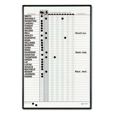 Buy Magnetic Employee In/out Board, Porcelain, 24 X 36, Gray/black ...