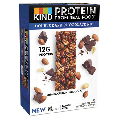 Protein Bars, Double Dark Chocolate, 1.76 Oz, 12/pack
