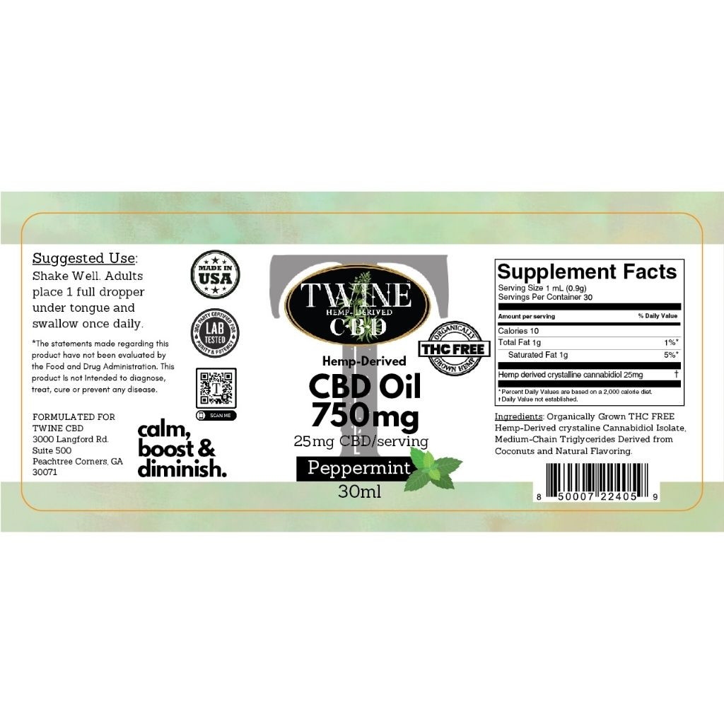 750mg CBD Oil 99% Pure Organic CBD Isolate THC Free 30ml