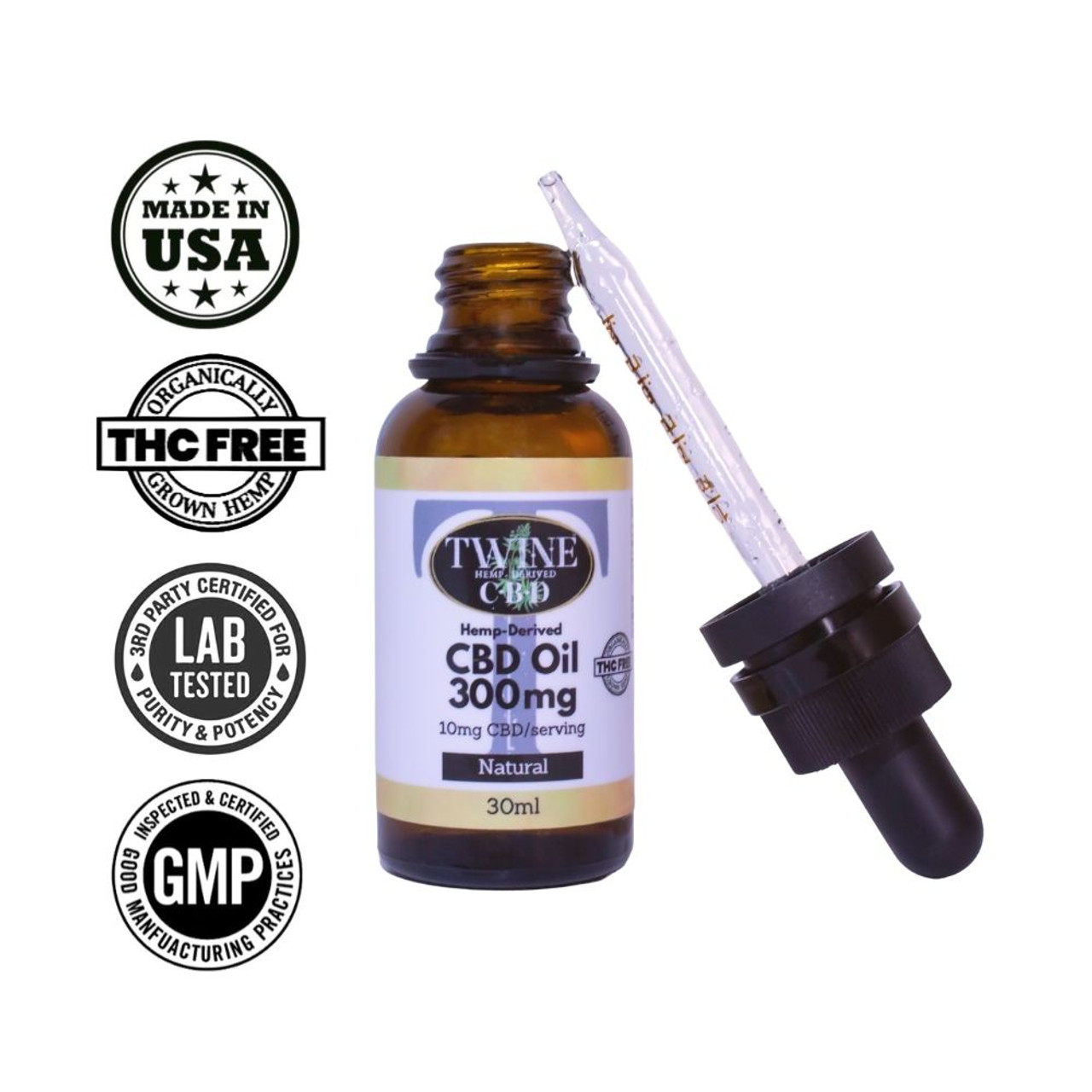 300mg CBD Oil 99% Pure Organic CBD Isolate THC Free 30ml-Natural