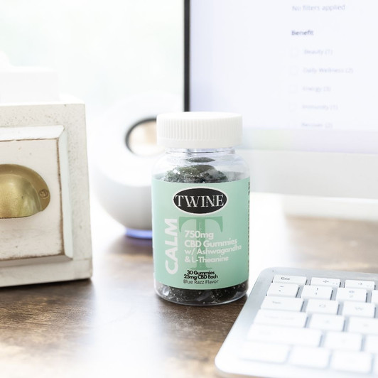 750mg CBD Calm Gummies w/ Ashwagandha, L-Theanine, and THC Free 30pcs-Blue Razz Flavor