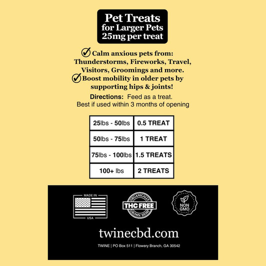 750mg Pet CBD Treats Peanut Butter Flavor for Dogs or Cats 99% Pure Organic CBD Isolate THC Free 30 Count