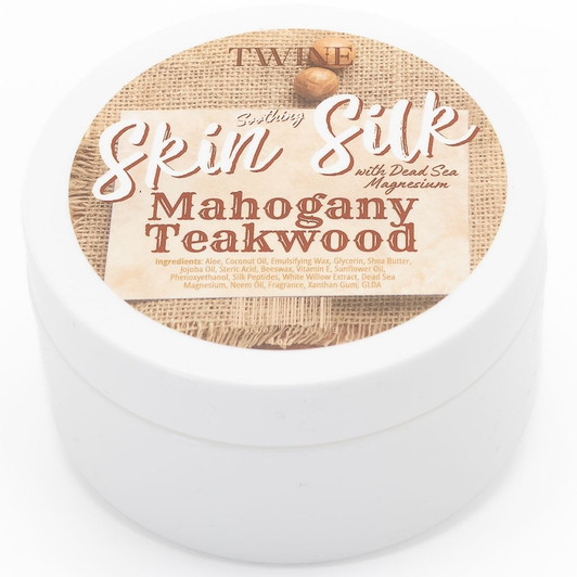 Silk Peptides + Magnesium Moisturizing Body Butter - Deep Hydration Whipped Moisturizer with Shea Butter and Coconut Oil -  Mahogany Teakwood Skin Silk- 4 oz