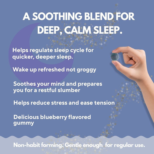 Sleep Gummies with Melatonin, L-Theanine, Magnesium Citrate, Passionflower, Chamomile and Lemon Balm 30pcs-Blueberry Flavor
