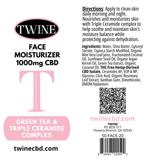 CBD Face Moisturizer Trial or Travel Size 99% Pure Organic CBD Isolate THC Free