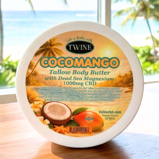 1000mg CBD Topical Body Butter with 99% Pure Organic CBD Isolate THC Free and Dead Sea Magnesium 150ml CocoMango