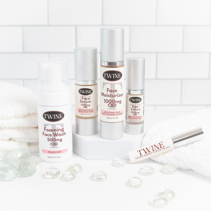 500mg CBD Foaming Face Wash 99% Pure Organic CBD Isolate with Glycolic Acid THC Free 100ml