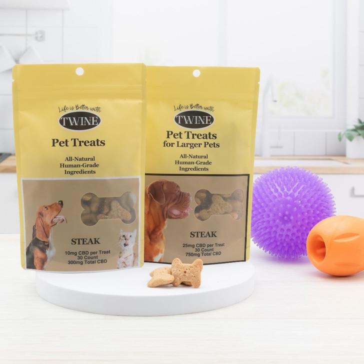 300mg Pet CBD Treats Steak Flavor for Dogs or Cats 99% Pure Organic CBD Isolate THC Free 30 Count