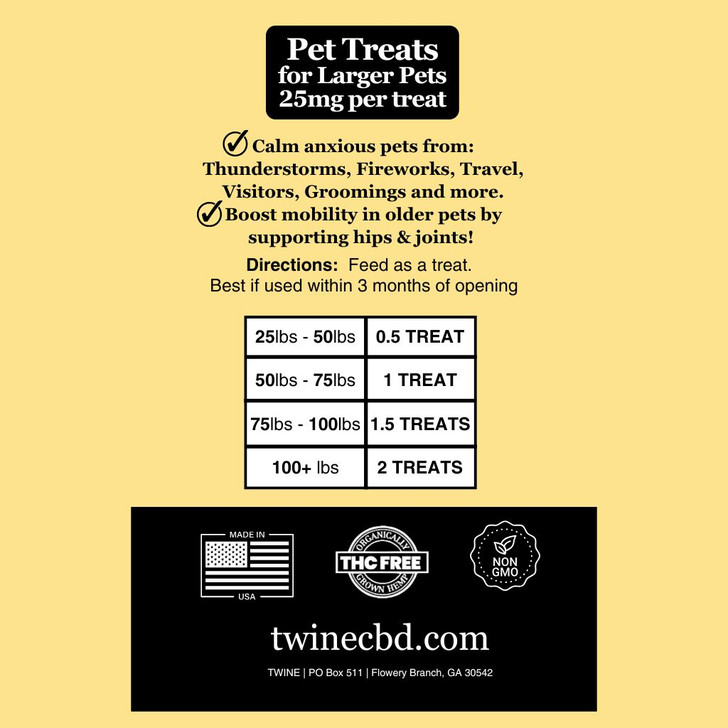 750mg Pet CBD Treats Peanut Butter Flavor for Dogs or Cats 99% Pure Organic CBD Isolate THC Free 30 Count