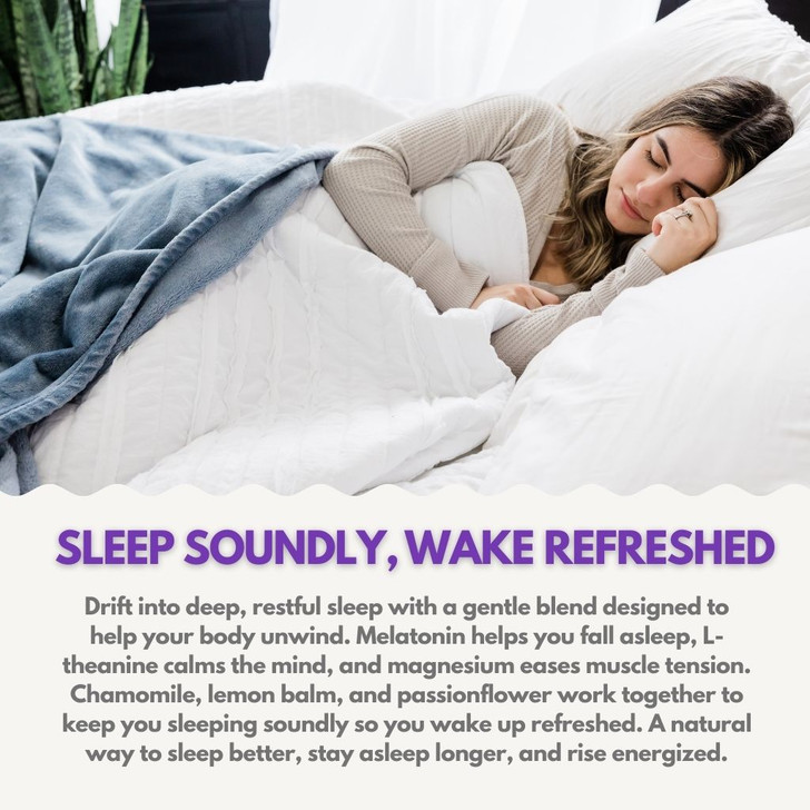 Sleep Gummies with Melatonin, L-Theanine, Magnesium Citrate, Passionflower, Chamomile and Lemon Balm 30pcs-Blueberry Flavor