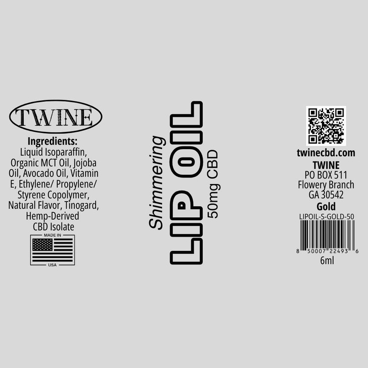 50mg CBD Lip Oil with Vitamin E 99% Pure Organic Isolate THC Free 6ml-Gold