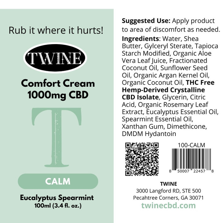 Travel Size CBD Topical Cream 99% Pure Organic CBD Isolate THC Free-Calm Eucalyptus Spearmint