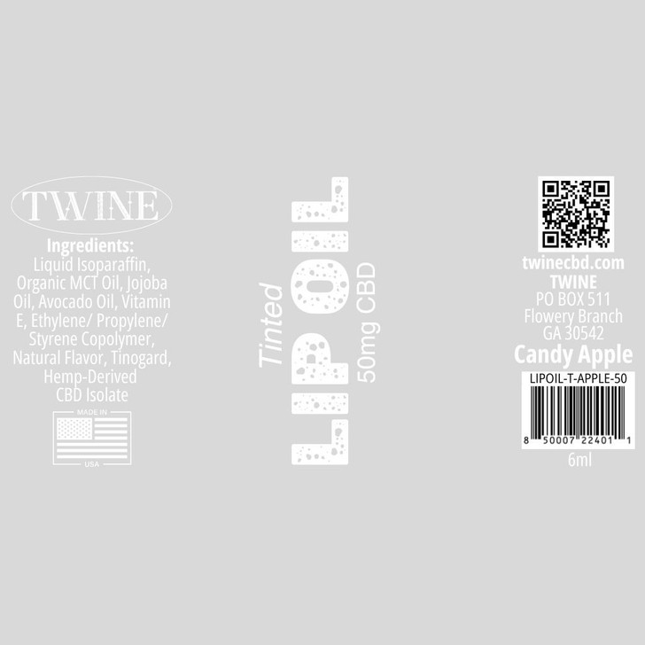 50mg CBD Lip Oil with Vitamin E 99% Pure Organic Isolate THC Free 6ml-Candy Apple