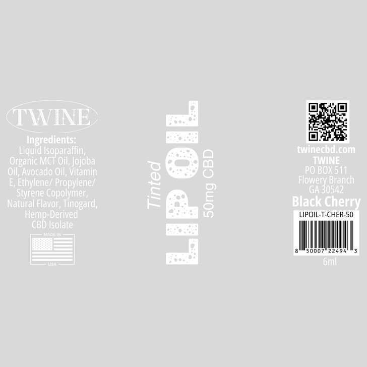 50mg CBD Lip Oil with Vitamin E  99% Pure Organic Isolate THC Free 6ml-Black Cherry