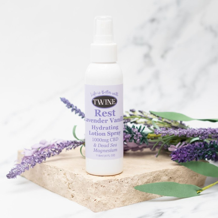 1000mg CBD Topical Body Spray with Magnesium 99% Pure Organic CBD Isolate THC Free 120ml-Rest Lavender Vanilla