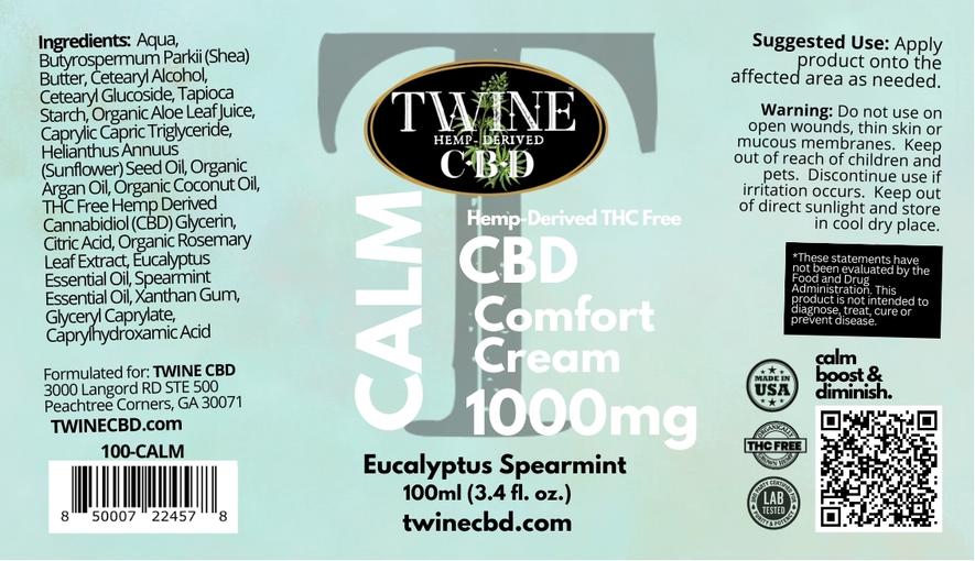 1000mg CBD Topical Cream 99 Pure Organic CBD Isolate THC Free 100ml