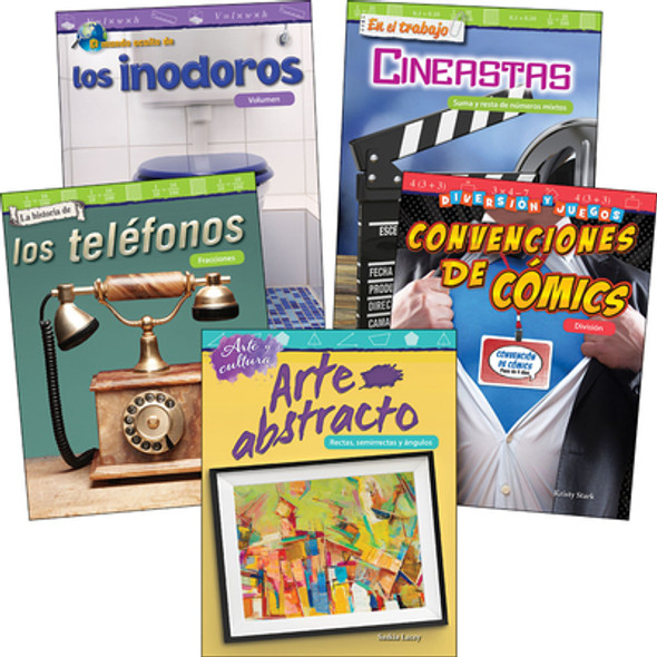 Fractions, Division & Geometry Grades 4-5 Spanish: 5-Book Set (Paperback)