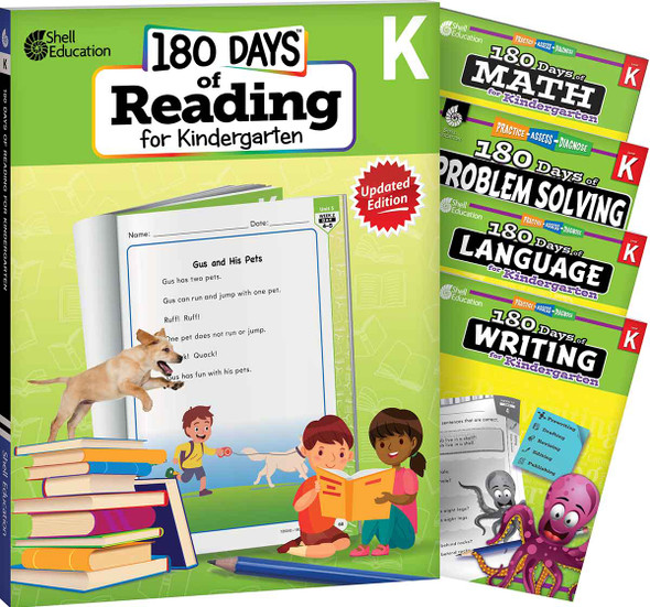 180 Days: Reading, Math, Language, Writing, & Problem Solving for Kindergarten: 5-Book Set, Practice, Assess, Diagnose (Paperback)