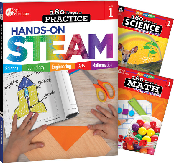 180 Days: STEAM, Science, & Math Grade 1: 3-Book Set, Practice, Assess, Diagnose (Paperback)