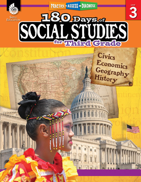 180 Days: Social Studies for Third Grade, Practice, Assess, Diagnose (Paperback)