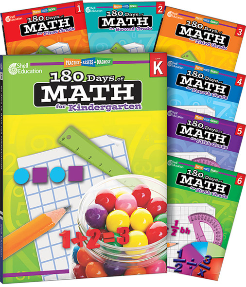 180 Days: Math for K-6, 7-Book Set, Practice, Assess, Diagnose (Paperback)