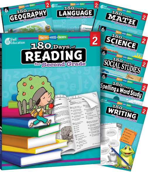 180 Days Bundle Grade 2: 8-Book Set, Practice, Assess, Diagnose (Paperback)