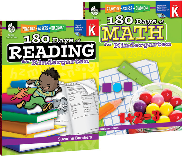 180 Days: Reading & Math for Grade K: 2-Book Set, Practice, Assess, Diagnose (Paperback)