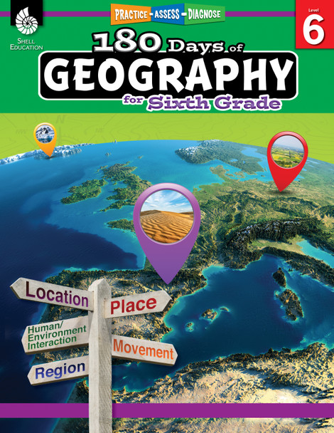 180 Days: Geography for Sixth Grade, Practice, Assess, Diagnose (Paperback)