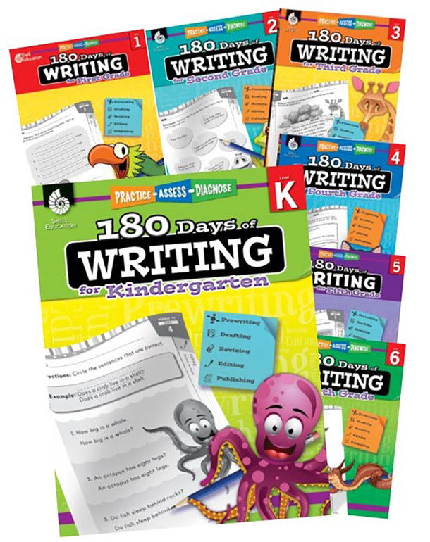 180 Days: Writing for K-6, 7-Book Set, Practice, Assess, Diagnose (Paperback) 180 Days: Writing for K-6, 7-Book Set, Practice, Assess, Diagnose (Paperback)