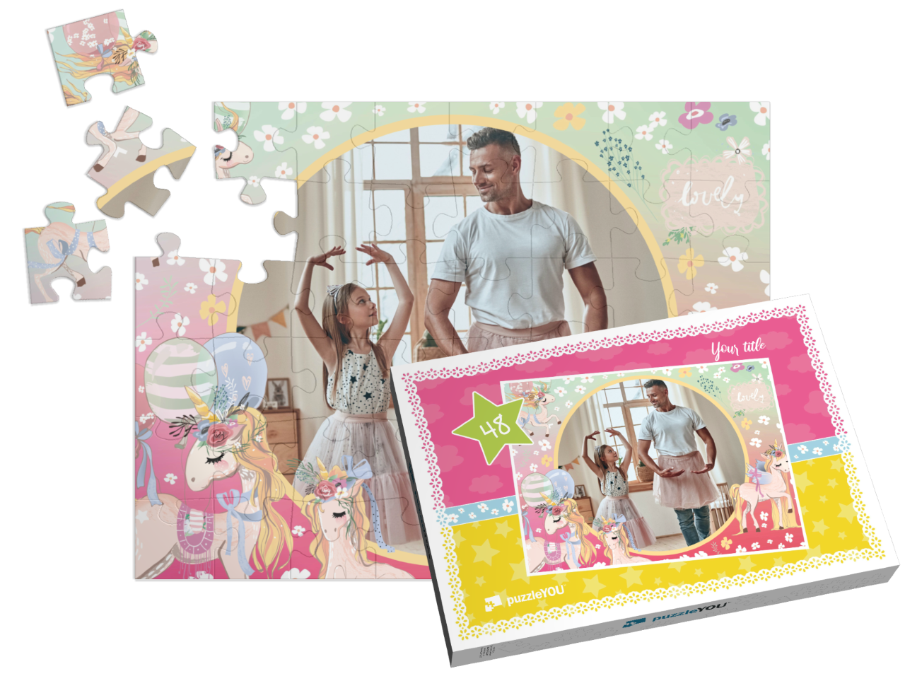theme-puzzle-unicorn-48||pieces-with-box