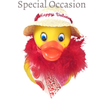 Valentine's Day Rubber Duck with hand crafted bonnet, embroidery, red heart scarf, and red feather bowa