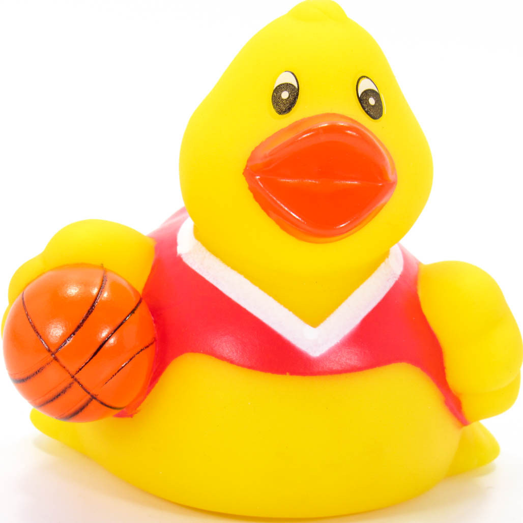 red rubber ducks