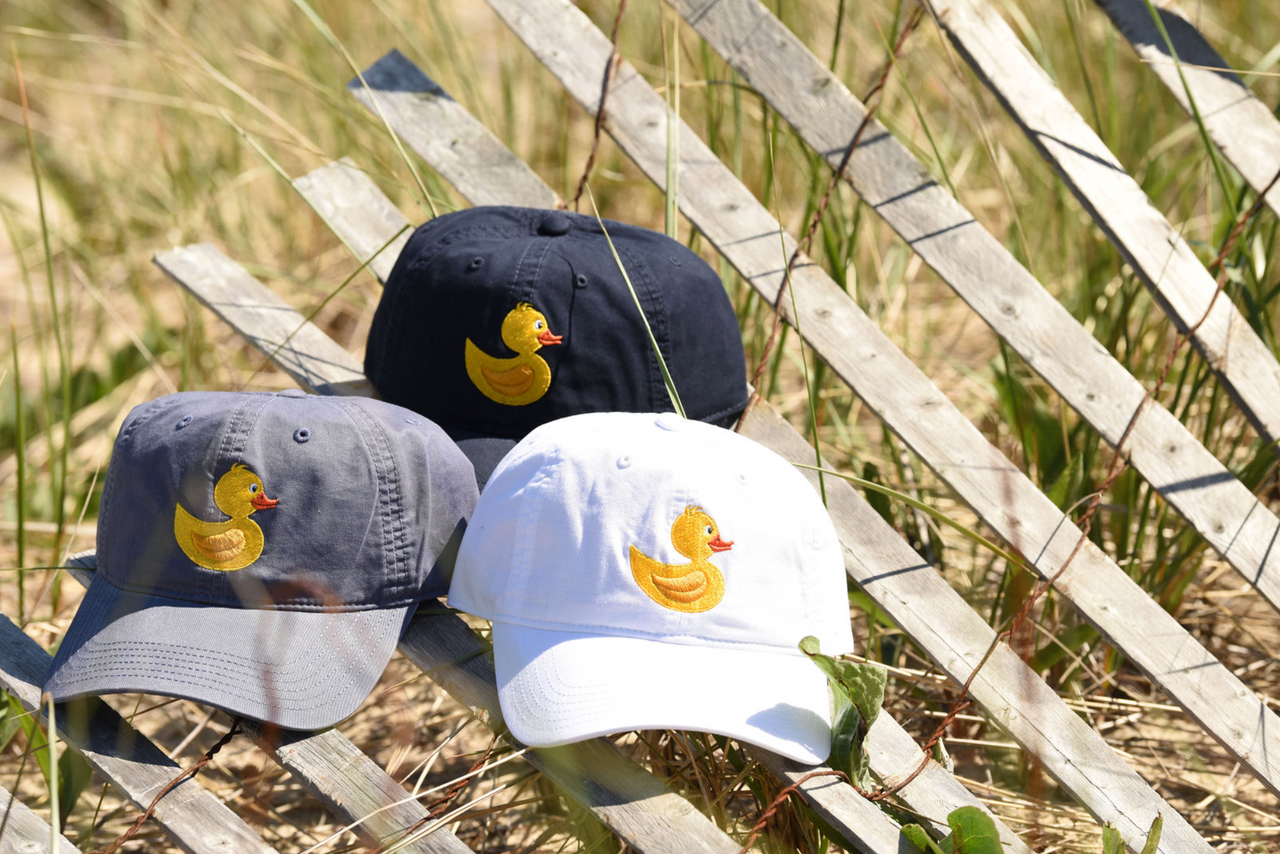 Large Yellow Duck Hat - Navy