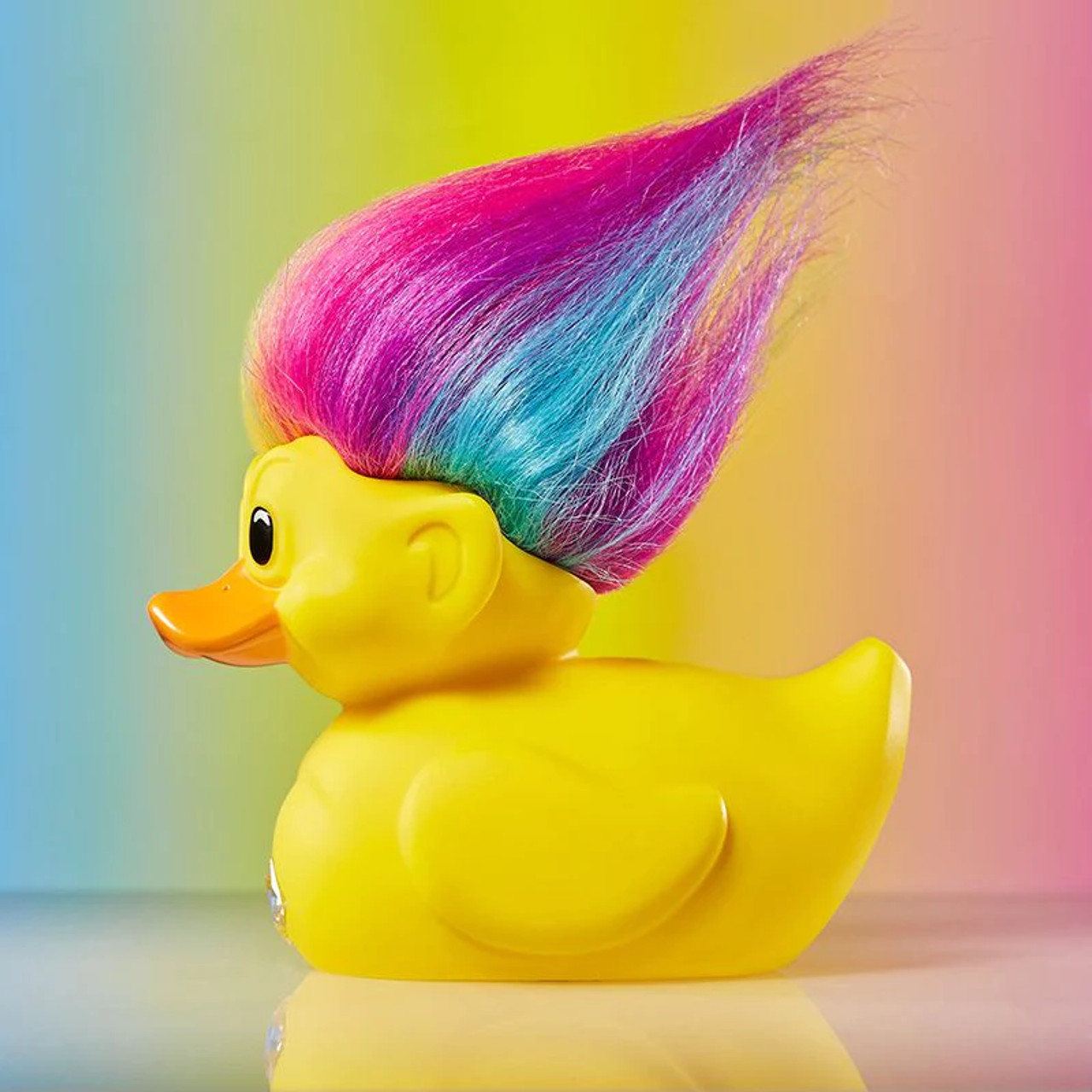 Official Trolls Rainbow Troll (Yellow with Rainbow Hair) TUBBZ Cosplaying  Duck Collectable