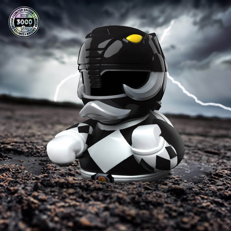 TUBBZ First Edition Black Ranger – Anatra Di Gomma Da Collezione In Vinile, Power Rangers Ufficiale, Con Vasca