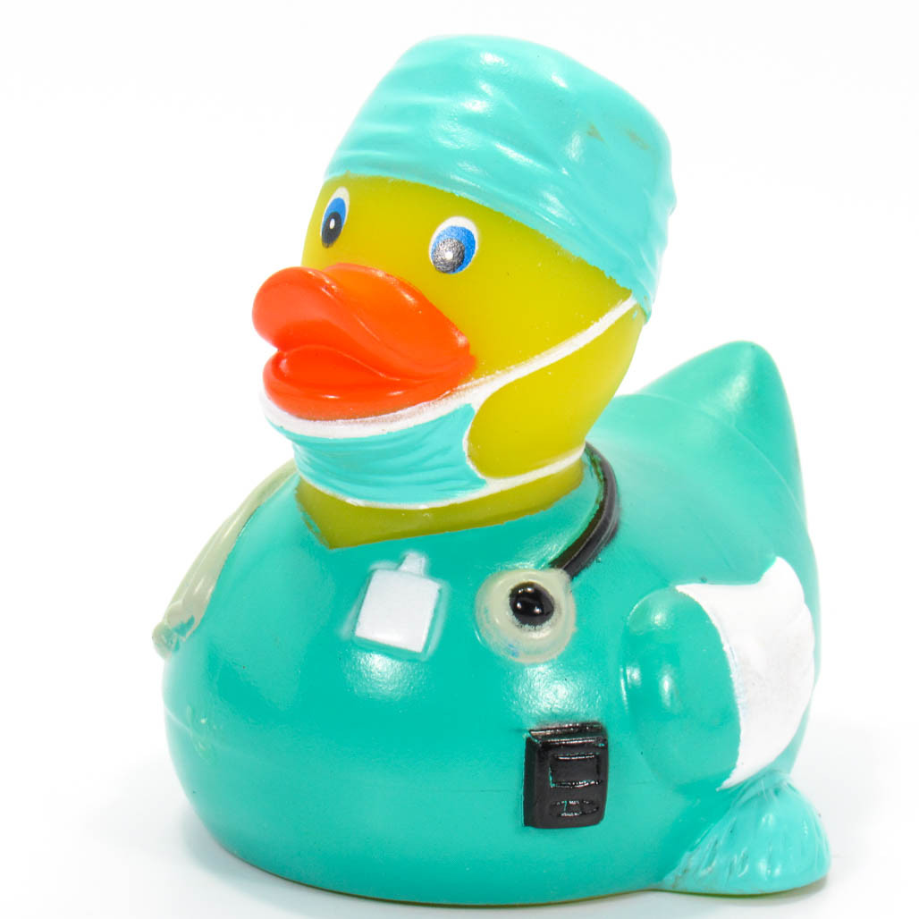 Surgeon (Green) First Responder Rubber Duck Ducks in the Window