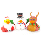 Santa, Snowman, Reindeer, Christmas Rubber Duck Bundle Set Wild Republic | Ducks in the Window