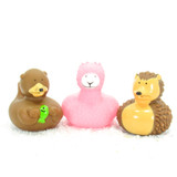 Badger, Lama, Otter Animals Gift Bundle Small Rubber Ducks | Ducks in the Window