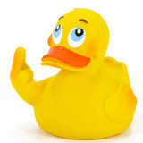 The Finger Middle Fuck You Rubber Duck by Lanco 100% Natural Toy & Organic | Ducks in the Window®