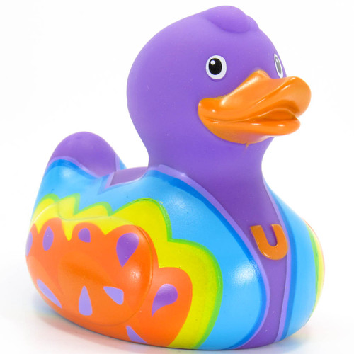 Butterfly Love Hippie Rubber Duck Bath Toy by Bud Ducks | Ducks in the Window®