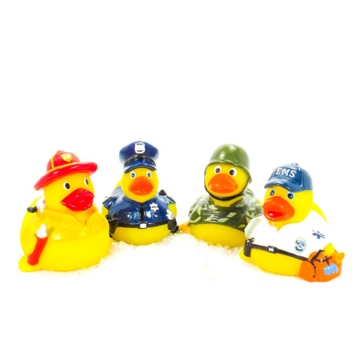 COVID-19 First Responders Rubber Duck Bundle, Coronavirus Pandemic, Fireman, Policeman, Military, EMS, EMT, We Salute You! | Ducks in the Window
